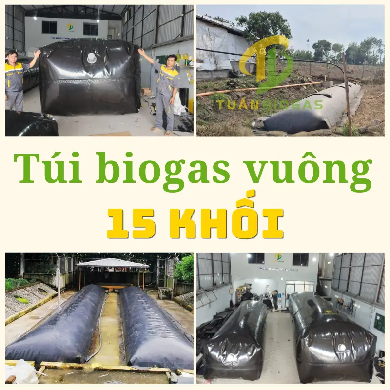 Túi Biogas Vuông 15 Khối Tuấn Biogas: Giải Pháp Xử Lý Chất Thải Công Suất Lớn, Sinh Gas Cực Đại